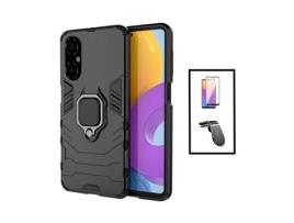 Kit Película de Vidro Temperado Gorilasglass + Capa de Proteção Militar Magnética + Suporte de Carro Magnético L para Xiaomi Poco M4 5G Preto