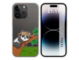 Capa para iPhone 14 Pro (6.1) TUMUNDOSMARTPHONE Desenhos Transparente Panda Multicor