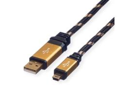 Cabo ROLINE GOLD (USB - 1.8m - Preto)