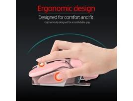 Novo Mouse Sem Fio Usb, Mouse De Escritório Recarregável De 1600 Dpi, Acessórios Para Desktop E Laptop (Rosa)