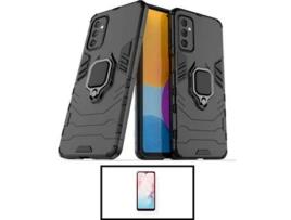 Kit Capa Militar Magnética + Película Samsung Galaxy M32 5G G4M Preto