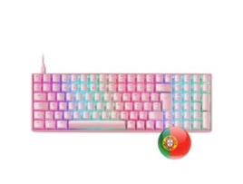 Teclado Rgb MARS GAMING Mkultra (Rosa - Compacto 96% Switch Vermelho - Português)