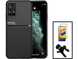 Kit Capa Traseira Magnética Anti Choque + Película Xiaomi Redmi Note 11 GIFT4ME Preto