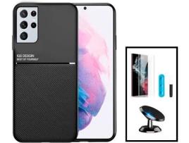 Kit Capa Traseira Magnética Anti Choque + Película Samsung Galaxy S22 5G Ultra 5G GIFT4ME Preto