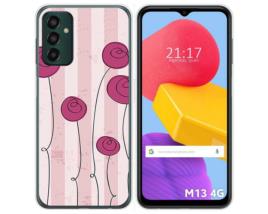 Capa Silicone para Samsung Galaxy M13 4G Desenho Flores Vintage