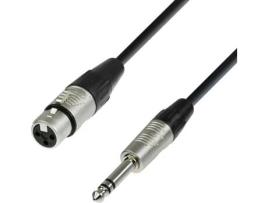 Cabo de Áudio ADAM HALL (XLR - Jack 6.3mm - 10 m - Preto)