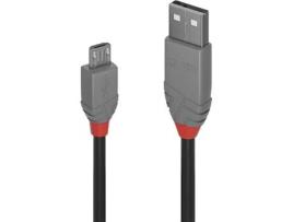 Cabo de Dados LINDY (USB A - Micro USB B - 5 m - Preto)