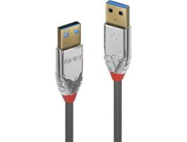 Cabo de Dados LINDY (USB A - 5 m - Cinzento)