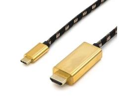 Cabo ROLINE GOLD (USB-C e HDMI - 2m - Preto)