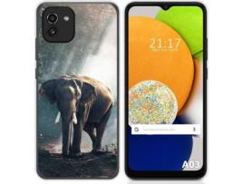 Capa para Samsung Galaxy A03 TUMUNDOSMARTPHONE Desenhos Elefante Multicor