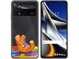 Capa para Xiaomi Poco X4 Pro 5G TUMUNDOSMARTPHONE Desenhos Transparente Leopardo Multicor