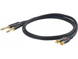 Cabo de Áudio PROEL (Jack 6.3mm - RCA - 3 m - Preto)