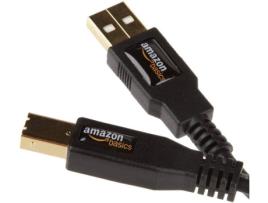 Cabo de Dados AMAZONBASICS (USB A - USB B - 4.8 m - Preto)