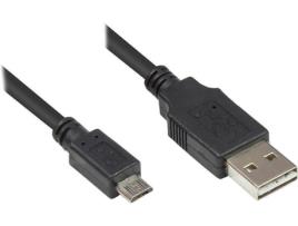 Cabo de Dados ALCASA (USB A - Micro USB B - 50 cm - Preto)