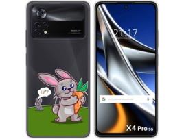 Capa para Xiaomi Poco X4 Pro 5G TUMUNDOSMARTPHONE Desenhos Transparente Coelho Multicor