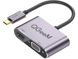 Adaptador QGEEM 02-1 (USB-C - 0.1 m - Cinzento)