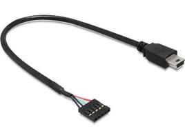 Cabo de Dados DELOCK (Mini USB B - USB - 30 cm - Preto)