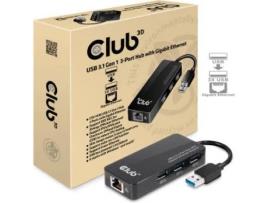 Hub CLUB3D USB 3.0 3-Port with Gigabit Ethernet