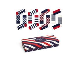 Pack de 4 Meias HAPPY SOCKS Gift Box 41/46 EU  (Algodão - Vermelho)