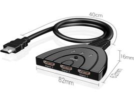 Switch HOWEI 1080P (3 in - 1 out - Preto)