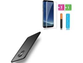 Kit Capa/Película de Vidro Nano Curved UV e Suporte Magnético Auto Samsung Galaxy S9 Plus PHONOCARE Naked Preto