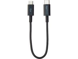 Cabo de Dados AMAZONBASICS (USB-C - Micro USB B - 15 cm - Preto)