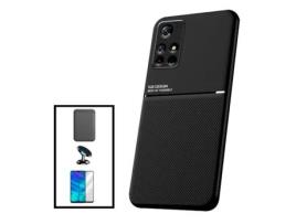 Kit Capa Traseira Magnética Anti Choque + Carteira Magnética Preto + Película de Vidro Temperado Gorilasglass + Película de Câmara Traseira + Suporte Magnético para Xiaomi Poco M4 Pro 5G