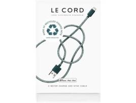 Cabo LE CORD 1330 (USB - Lightning - 2 m - Verde)