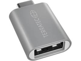 Cabo de Dados TERRATEC (USB-C - USB A - Prateado)