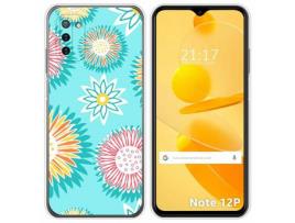 Capa para Ulefone Note 12P TUMUNDOSMARTPHONE Desenhos Transparente Flores 05 Multicor