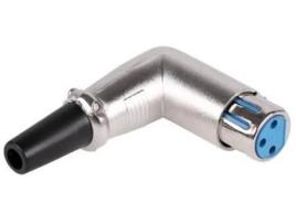 Ficha Xlr Fêmea 3 Pinos Curva