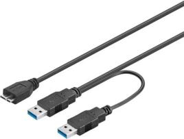 Cabo de Dados GOOBAY (USB A - Micro USB B - 30 cm - Preto)