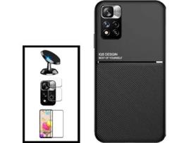 Kit Capa Magnética Anti Choque + Película + Suporte Carro Xiaomi 11i HyperCharge G4M Preto