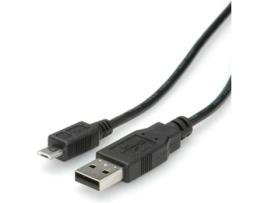 Cabo de Dados ROLINE (USB A - Micro USB B - 3 m - Preto)