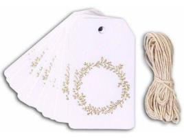 Etiquetas DIY Coroa Flores Dourada (20 Und)