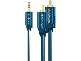 Cabo de Áudio CLICKTRONIC (Jack 3.5mm - RCA - 1 m - Azul)