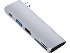 Adaptador HOWEI Type-C 5-in-1 Straight Plug-In (Cinzento)
