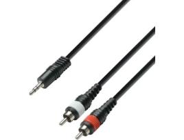 Cabo de Áudio ADAM HALL (Jack 3.5mm - RCA - 3 m - Preto)