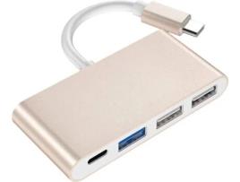 Adaptador HOWEI Type-C to USB HUB (Dourado)
