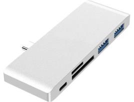 Adaptador HOWEI Type-C 5-in-1 (Prateado)