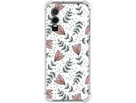Capa para Vivo Y76 5G TUMUNDOSMARTPHONE Desenhos Anti golpes Flores 01 Multicor