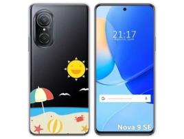 Capa para Huawei Nova 9 Se TUMUNDOSMARTPHONE Desenhos Transparente Praia Multicor