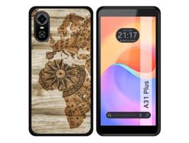 Capa para ZTE Blade A31 Plus TUMUNDOSMARTPHONE Desenhos Madeira 07 Multicor