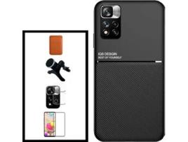 Kit Capa Magnética Anti Choque + Carteira + Película Xiaomi 11i HyperCharge G4M Preto