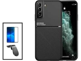 Kit Capa Traseira Magnética Anti Choque + Película Samsung Galaxy S21 FE 5G GIFT4ME Preto