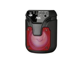 Coluna Wireless Portátil Com Luz Led, 5V,Grelha Em Vermelho S-10302 Aek Cyber (Preto)