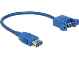 Cabo de Dados DELOCK (USB A - 25 cm - Azul)