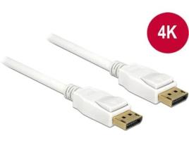 Cabo de Dados DELOCK (DisplayPort - 5 m - Branco)