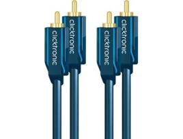 Cabo de Áudio CLICKTRONIC (RCA - 10 m - Azul)