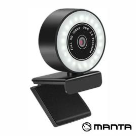 Webcam 1920x1080 com Microfone e Luz Led - Manta